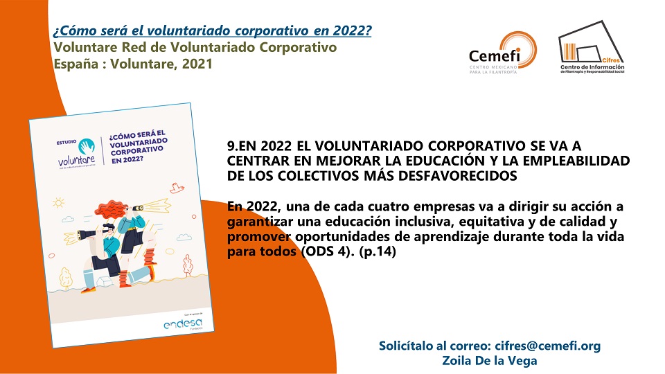 publicación cómo será el voluntariado en 2022