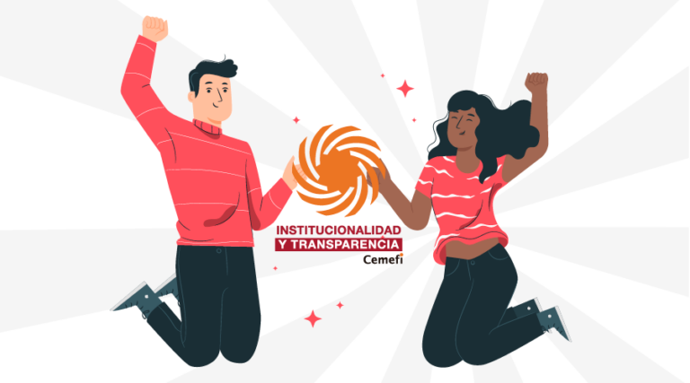 Imagen ilustrativa de dos personas celebrando la obtención de la Acreditación en Institucionalidad y Transparencia.