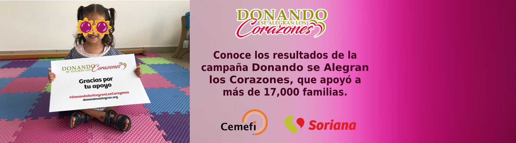 Conoce los resultados de la campaña Donando se Alegran los Corazones, que apoyó a más de 17,000 familias