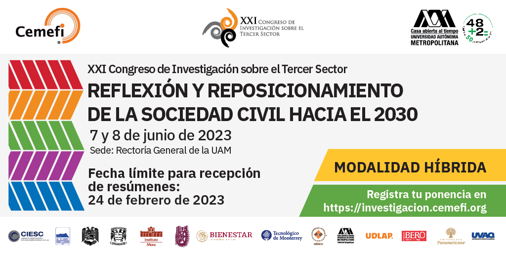 XXI Congreso de Investigación sobre el Tercer Sector. Reflexión y reposicionamiento de la sociedad civil hacia el 2030.