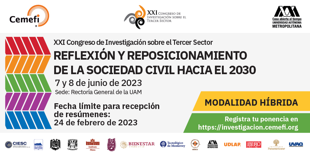 XXI Congreso de Investigación sobre el Tercer Sector. Reflexión y reposicionamiento de la sociedad civil hacia el 2030.