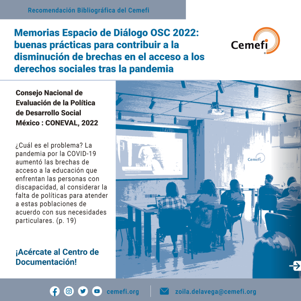 Memorias Espacio de Diálogo OSC 2022: buenas prácticas para contribuir a la disminución de brechas en el acceso a los derechos sociales tras la pandemia