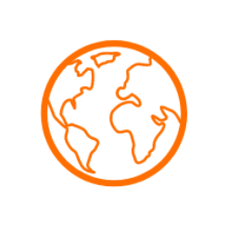 imagen de trazo del mundo en color naranja