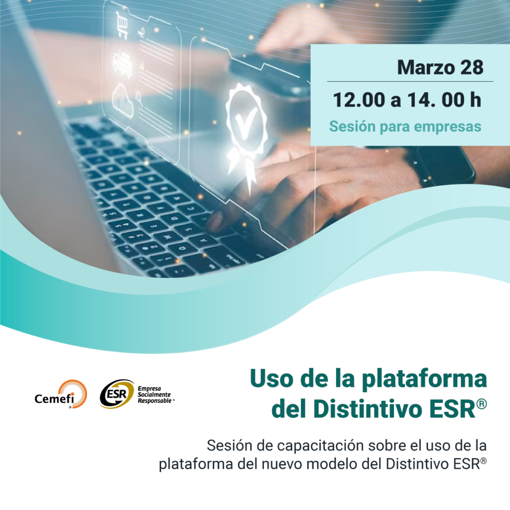 Sesión virtual sobre el uso de la plataforma para postular al Distintivo ESR® 28 de marzo a las 12:00 horas.