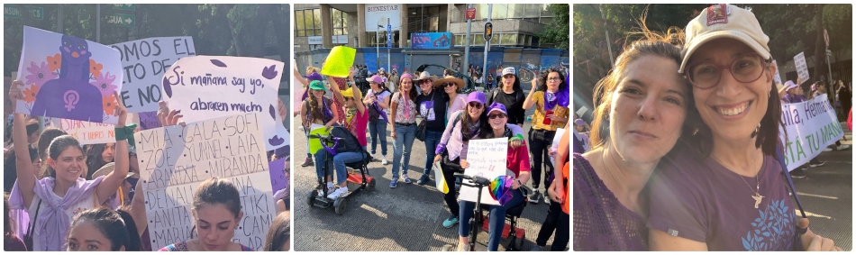 Marcha 8M imágenes de colaboradoras de Cemefi marchando