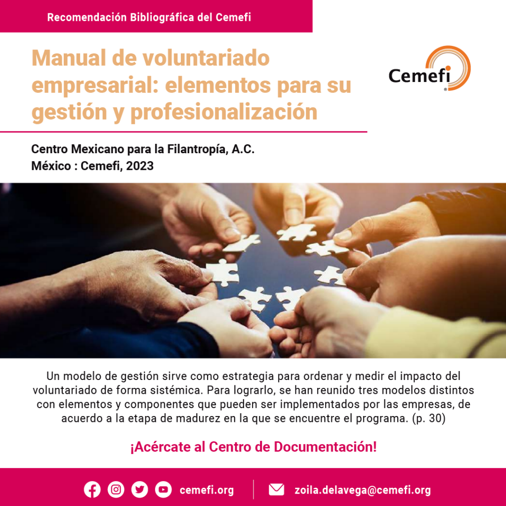 Imagen de personas armando un rompecabezas, portada del libro Manual de voluntariado empresarial: elementos para su gestión y profesionalización