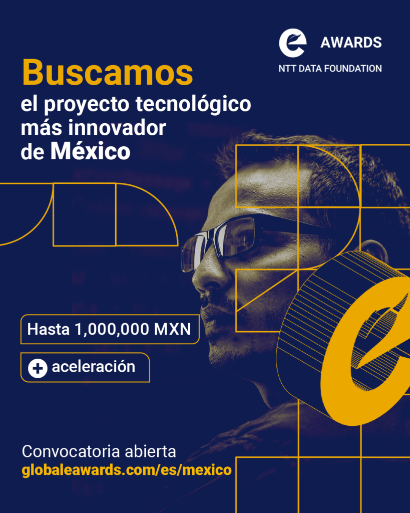 Fundación NTT DATA México invita a las organizaciones de fomento al emprendimiento e innovación a conocer la convocatoria del premio al emprendimiento tecnológico eAward México 2023, iniciativa que busca premiar proyectos de emprendimiento social que utilicen tecnologías, que sean innovadoras, escalabres y sostenibles. Más información en el cuarpo de esta nota.