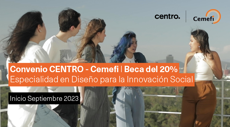 Transcripción:
Conviértete en agente de cambio social
Estudia la Especialidad en Diseño para la Innovación Social en CENTRO
Descripción:
Grupo de cinco personas estudiando en un área verde