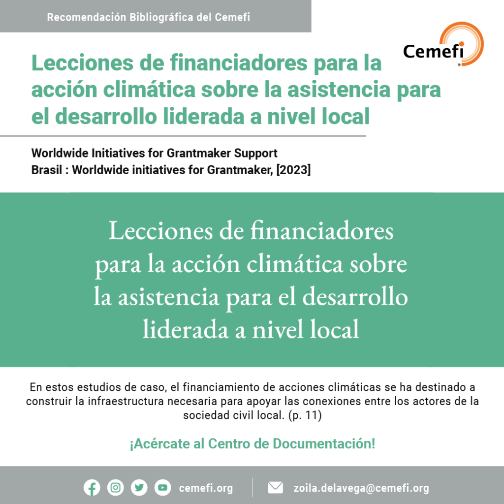 “Lecciones de financiadores para la acción climática sobre la asistencia para el desarrollo liderada a nivel local” una investigación de WINGS