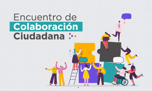 Gráfico ilustrativo de personas dialogando y en texto Aparta las fechas: 10, 11, 12 de octubre. Encuentro de colaboración ciudadana de Cemefi.