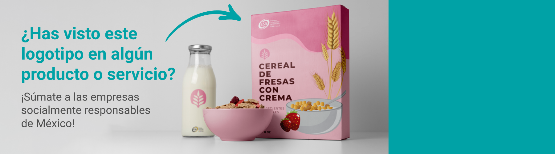 Conoce la convocatoria del Has visto este logotipo en algun servicio o producto. En imagen se ven varios productos con el Distintivo ESR. #DistintivoESR® para empresas grandes 2024