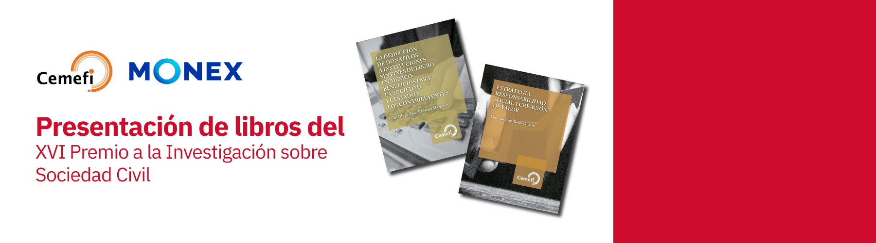 Con el propósito de promover en México la investigación sobre la sociedad civil y fortalecer al sector, Cemefi presentará los libros ganadores del XVI Premio a la Investigación sobre Sociedad Civil el próximo 25 de septiembre de 2023 a las 17:00 horas (tiempo del centro de México) en Casa Cemefi