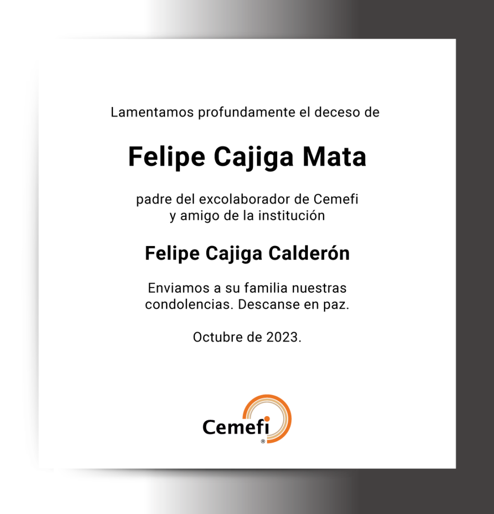 Esquela por el deceso de Felipe Cajiga Mata padre de Felipe Cajiga Calderón.