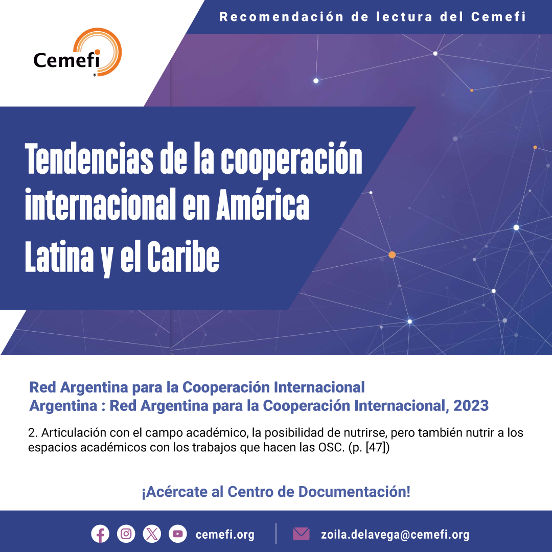 Portada de la investigación: “Tendencias de la cooperación internacional en América Latina y el Caribe” una investigación de la Red Argentina para la Cooperación Internacional (RACI).