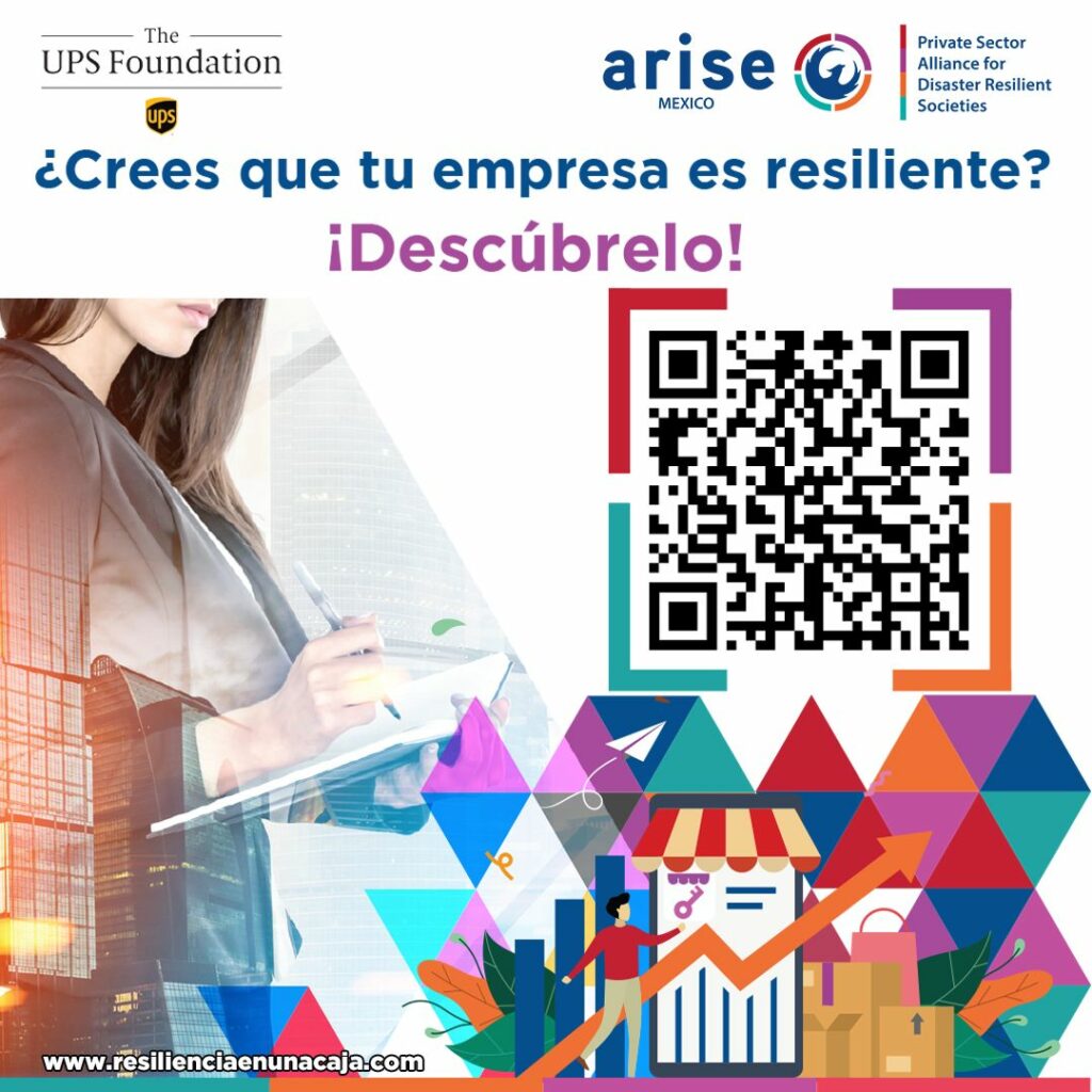 En imagen una mujer  vestida formalmente, escribiendo en una libreta y el texto: ¿Crees que tu empresa es resiliente?