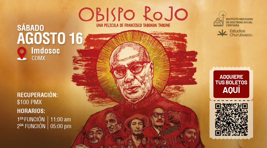 En imagen una ilustración de Setgio Mendez Arceo y el texto  "Obispo Rojo" y el texto 