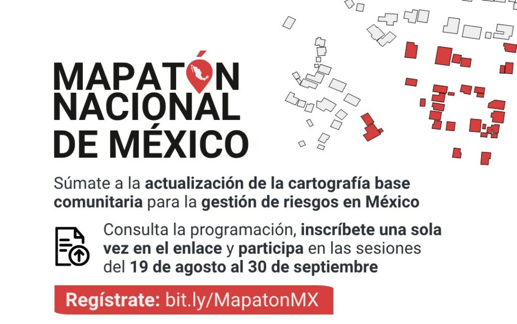 En imagen : un gráfico con el texto: Mapatón Nacional de México 2025 para enfrentar la crisis climática y enlace de registro, disponible en el cuerpo de esta nota.