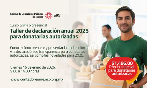 Taller de declaración anual 2025 para donatarias autorizadas