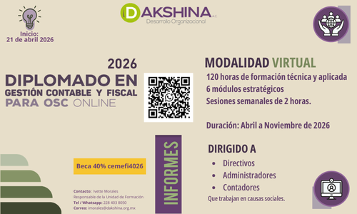 Diplomado en Gestión Contable y Fiscal para OSC 2026, inscripciones abiertas