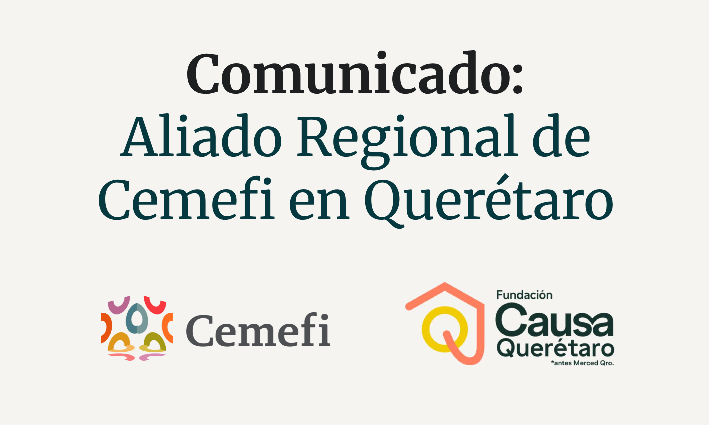 Comunicado: Aliado Regional del Cemefi en Querétaro