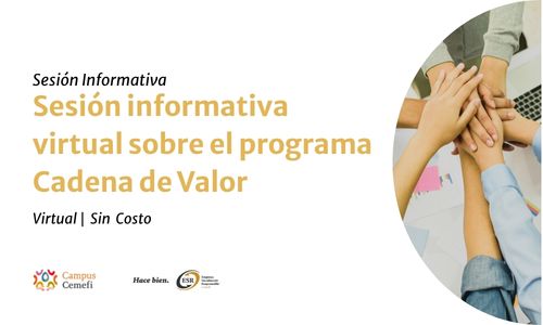 Cartel promocional de la "Sesión informativa sobre el programa de Cadena de Valor"