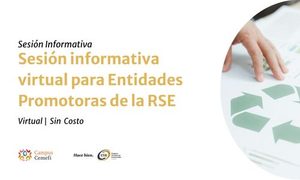 Cartel promocional de la "Sesión Informativa virtual: Entidades Promotoras de la RSE