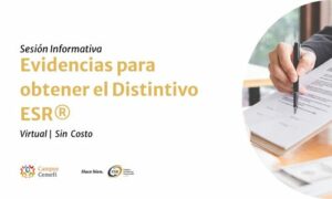 Cartel promocional de la "Sesión Informativa virtual: Evidencias para la obtención del Distintivo ESR®"
