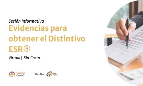Cartel promocional de la "Sesión Informativa virtual: Evidencias para la obtención del Distintivo ESR®"